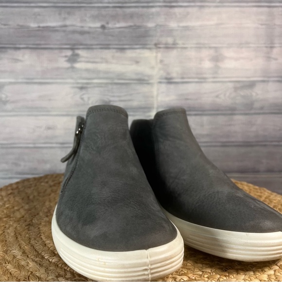 ECCO Soft 7 Nubuck Zip Bootie Women's Sneakers Size 10-10.5 Euro 41 Grey NWOB - Picture 8 of 15